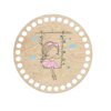 Drevené dno na košík s potlačeným motívom - kruh 15 cm Dievčatko na hojdačke 589