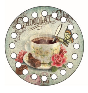 Drevené dno s potlačeným motívom kruh 10 cm - Chocolate