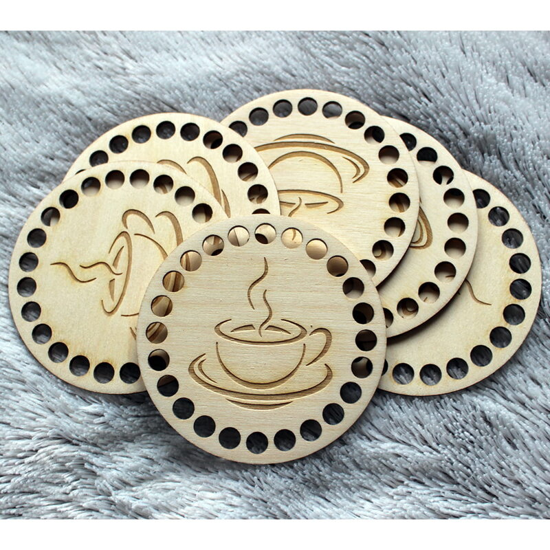 Drevené dno kruh Šálka kávy 10 cm - topoľ