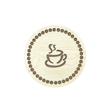 Drevený podstavec pre kávu - kruh 10 cm topoľ (šírka dierok 4mm)