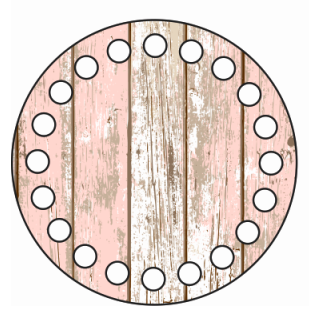 Drevené dno s potlačeným motívom kruh 10 cm - Old Wood 